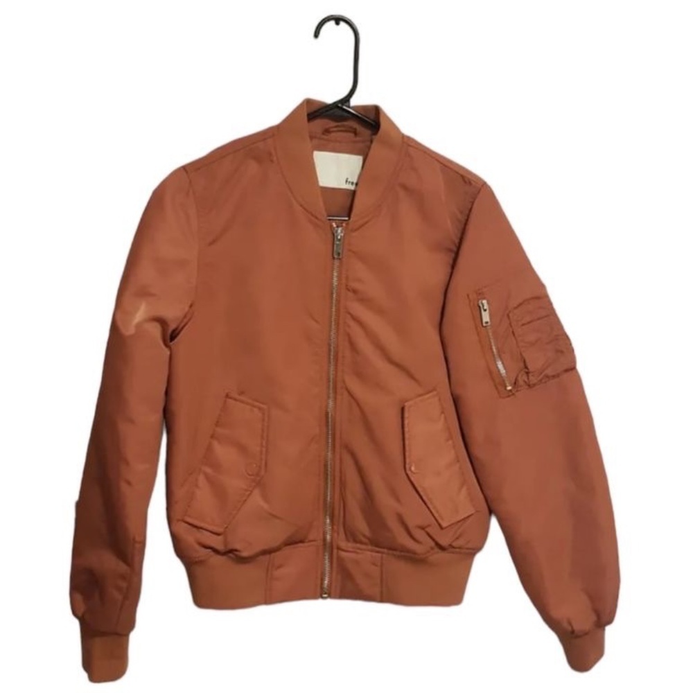 Aritzia Bomber Jacket in Rust Brown